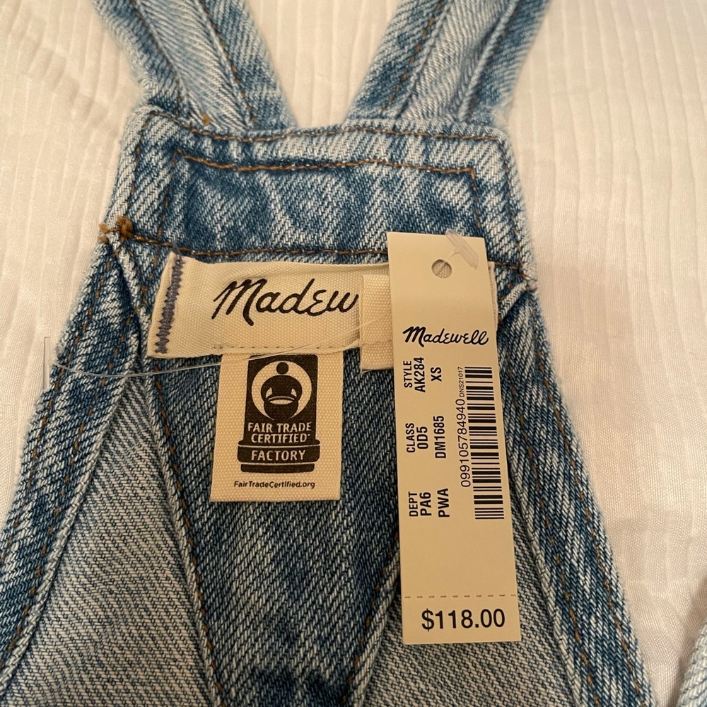 Madewell overalls size XS new with tags!